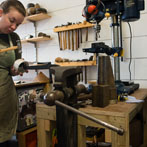 Charlotte Tollyfield at work in her studio at Yorkshire Art Space’ Persistence Works in Sheffield 2017 